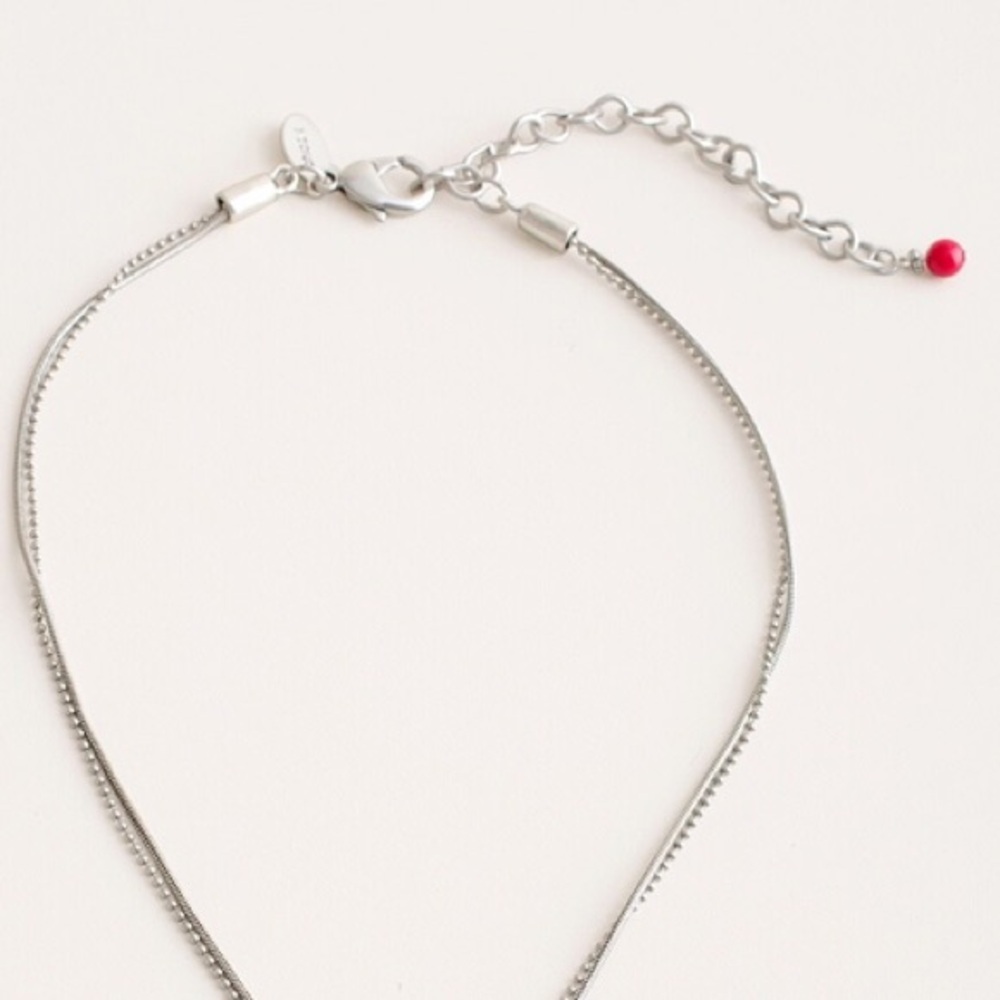 Chicos Cherry Red/Silver Toned Rebecca Pendant Necklace Exclusively For Chicos - Picture 5 of 12
